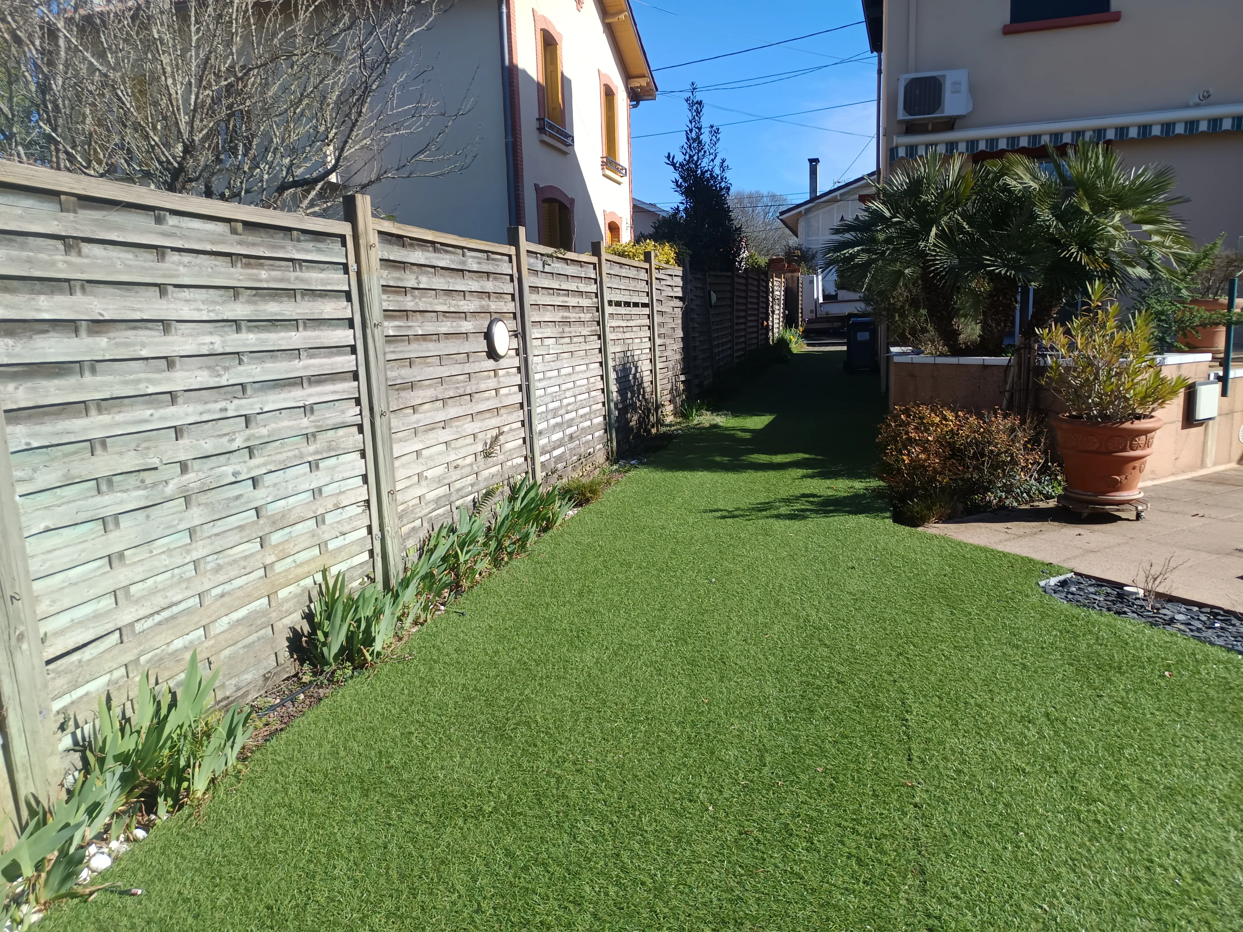 Palissade acier et bois